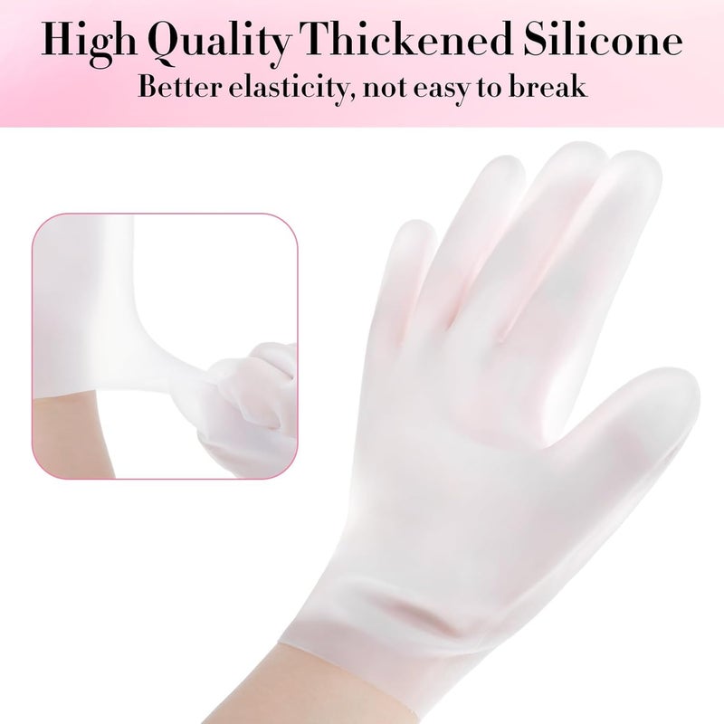 Snivy Snivy Moisturizing Gloves for Women Men Silicone Spa Gel Hands Soft Exfoliating Hydrating Gloves for Cracked Hands Cuticles Rough Skin Dead Skin Repairing Dry Cracked Hands  - Image 4