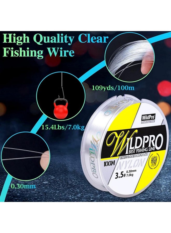 Zorbes سلك صيد زوربز® 100م 0.3مم خيط نايلون شفاف خيط تعليق غير مرئي خيط خرز قوي مقاوم للاحتكاك خيط صيد أحادي 15.4 رطل - Image 3