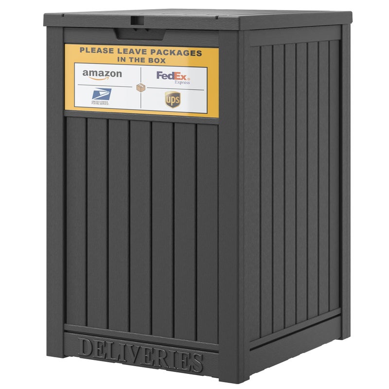 LHBGO Package Delivery Box for Outside, with Delivery Sign 48 Gallon Storage with Lockable Secure, Large Resin Outdoor Package Drop Container - Image 1