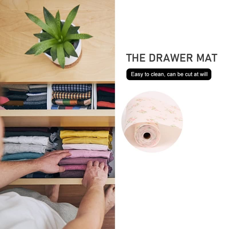 NYALKARAN Anti-Slip Fridge Mat Waterproof Shelf Liner Kitchen Cabinet Drawer Multipurpose Non-Slip Table Mat Moisture-Proof Wardrobe Liner Washable Durable Sheet (Floral Design, 30W x 500L cm (5L m)) - Image 5