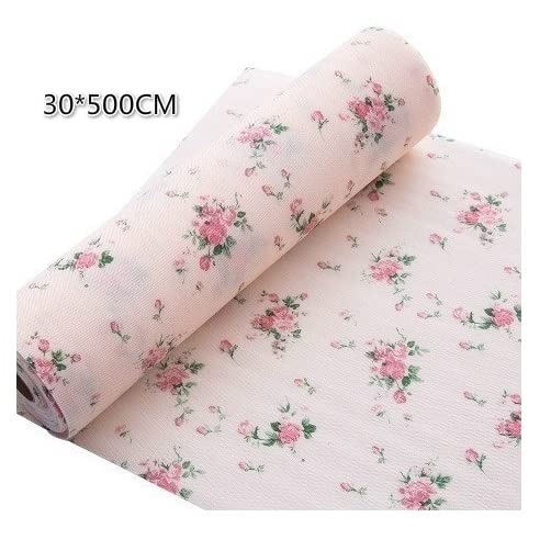 NYALKARAN Anti-Slip Fridge Mat Waterproof Shelf Liner Kitchen Cabinet Drawer Multipurpose Non-Slip Table Mat Moisture-Proof Wardrobe Liner Washable Durable Sheet (Floral Design, 30W x 500L cm (5L m)) - Image 2
