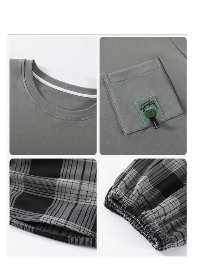 MIIOW - Breathing Pajamas-Men's Pajamas Made Of Pure Cotton, Loose And Comfortable, Long Sleeved Casual Home Suit Set - Image 1