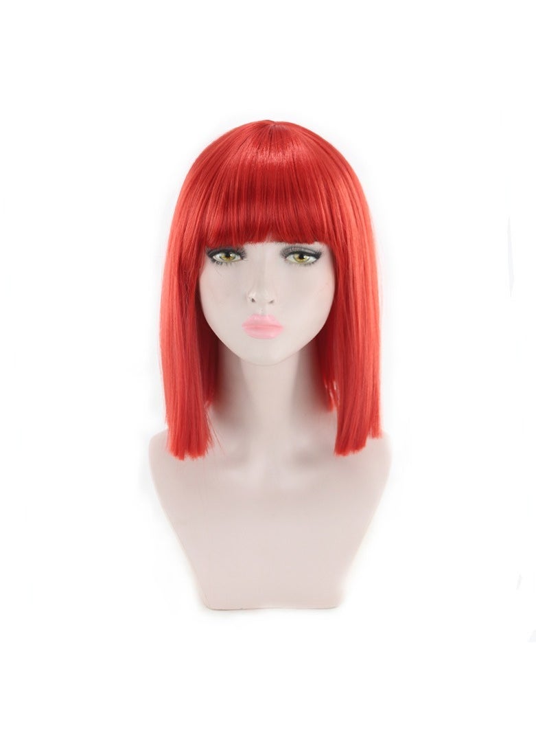 Estelle 14 Women Straight Bob Wig Women Wigs with Bangs Synthetic Party Wigs multicolor Red  - Image 2