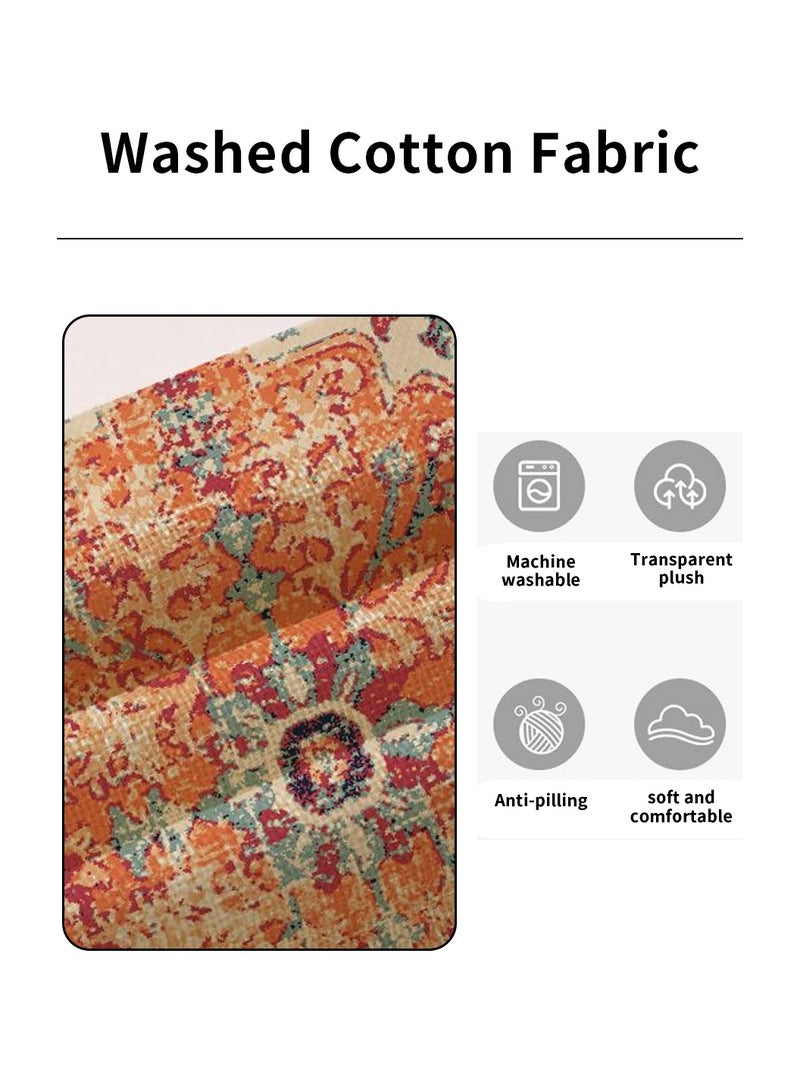 ليوكور مجموعة من 4 غطاء وسادة، 45 سم × 45 سم ديكور بوهو غطاء وسادة، ريترو نمط الكتان مربع وسادة حالة للكريكة أريكة سرير المنزل السيارة في الهواء الطلق - Image 2