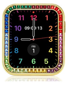 Y&D Compatible for Watch Case Suitable Iwatch 6 Generation 5/4/ 3/2/ 1 Protective 38 mm Color Diamond Gold Type Colorful Square IWatch Cover Frame with Women and Men  - Image 3