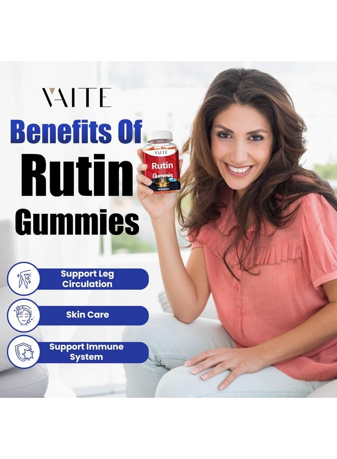 VAITE Rutin Supplement 500mg - Sophora Japonica Extract with Bioflavonoids - Antioxidant & Wellness Chewables for Daily Use - Plant-Based Flavonoid Complex - Supports General Well-Being - 60 Vegan Gummies - Image 2