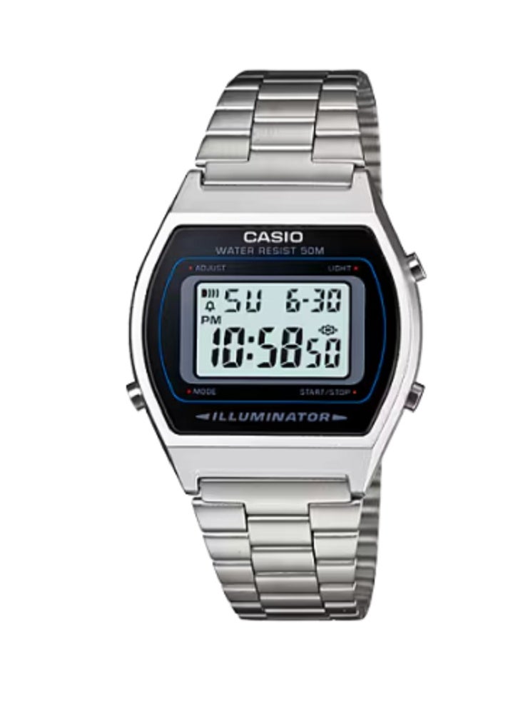 Casio Men's Digital Watch with Stainless Steel Band – 50M Water Resistance, Illuminator Display