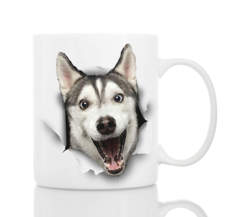 Winston Bear Winston & Bear Funny Husky Dog Mug - Ceramic Funny Coffee Mug - Cute Novelty Coffee Mug Present - Great Birthday or Christmas Surprise for Men and Women (11oz) - Image 1