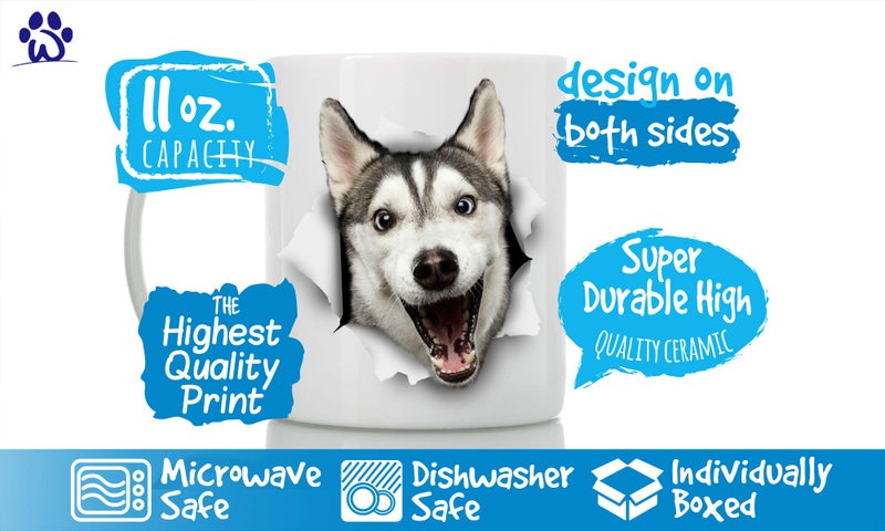 Winston Bear Winston & Bear Funny Husky Dog Mug - Ceramic Funny Coffee Mug - Cute Novelty Coffee Mug Present - Great Birthday or Christmas Surprise for Men and Women (11oz) - Image 3