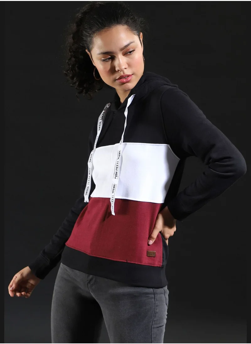 Campus Sutra Color block Sweatshirt