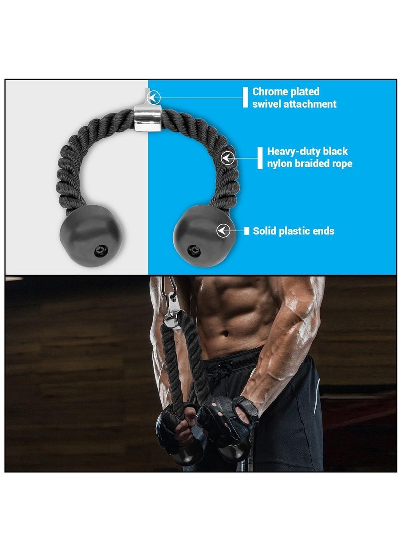 Generic - Combo LAT Pull Down Attachment - Cable Machine Accessories for Home Gym with Multi Option: V-Handle, Tricep Rope, D-Handle, V-Shaped Bar, Curl Bar and Rotating Bar - Image 1