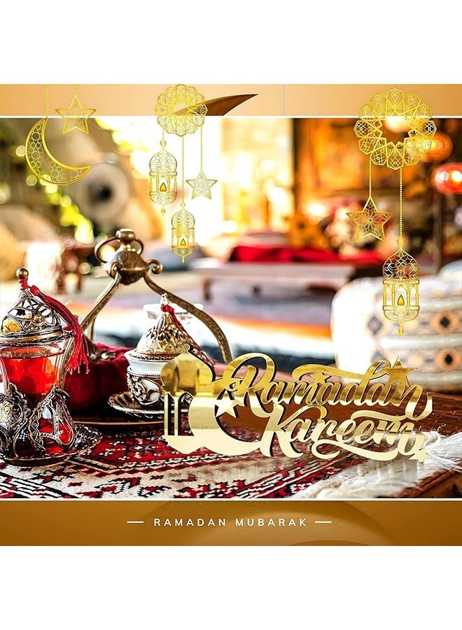 Yoawllty Ramadan Decorations for Home, Ramadan Table Sign, Ramadan Kareem Sign, Acrylic Wooden Table Sign, Ramadan Table Decoration for Eid Mubarak - Image 4