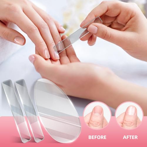 RedFlow Glass Nail File,Nail Buffer Set Contains 2 Nano Glass Nail Files and 1 Nano Glass Foot File,Professional Manicure Set,Nail Files for Natural Nails Removing Calluses - Image 3