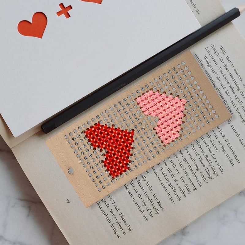 طقم إشارات مرجعية من الخشب للتطريز المتقاطع 8 قطع حرف يدوية خياطة اصنعها بنفسك - Image 3