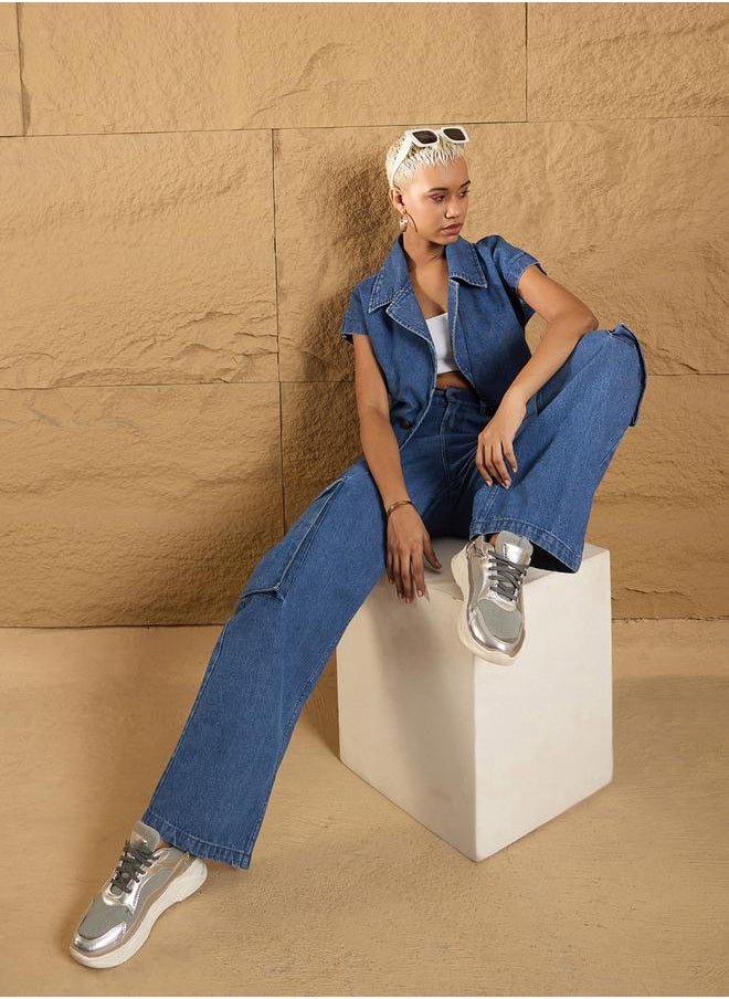 SASSAFRAS - Mid Rise Washed Box Pockets Straight Fit Jeans by Styli - Image 1