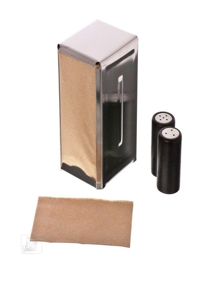 TrueCraftware- Set of 2 Stainless Steel Napkin Dispenser Dual Side Tall Fold with Polished Finish 3-3/4" x 4-1/2" x 7-1/2"- Table Top Napkin Dispenser for Kitchen Dining Table - Image 3