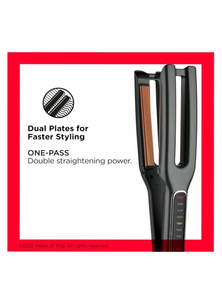 Revlon Double Straight Straightener (Dual Plate Design, Advanced Copper Ceramic Technology, LED Display, Smart Heat Memory System, 10 Heat Settings up to 235°C) RVST2204UK, Black - Image 2