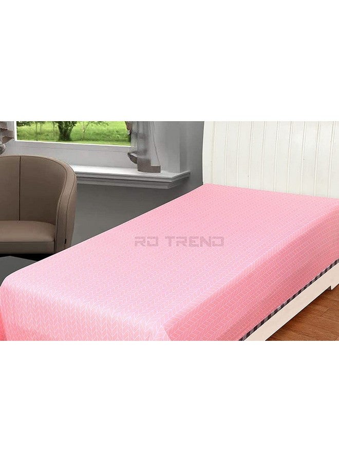 RD TREND تقدم ملاءة سرير فردية فاخرة من قطن جليسي سوبر سوفت 210 TC (90X60 بوصة) بدون أغطية وسائد باللون الوردي - Image 4