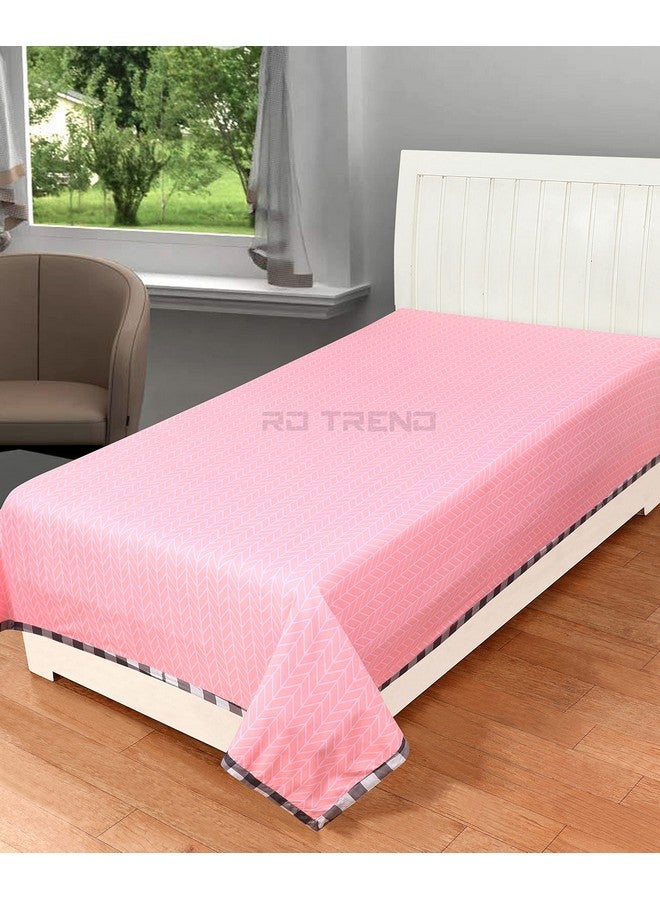 RD TREND تقدم ملاءة سرير فردية فاخرة من قطن جليسي سوبر سوفت 210 TC (90X60 بوصة) بدون أغطية وسائد باللون الوردي - Image 1