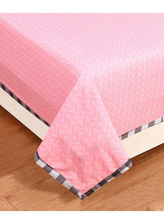 RD TREND تقدم ملاءة سرير فردية فاخرة من قطن جليسي سوبر سوفت 210 TC (90X60 بوصة) بدون أغطية وسائد باللون الوردي - Image 3