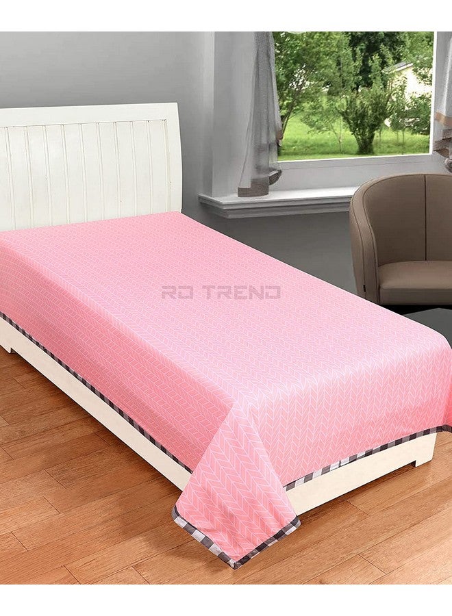 RD TREND تقدم ملاءة سرير فردية فاخرة من قطن جليسي سوبر سوفت 210 TC (90X60 بوصة) بدون أغطية وسائد باللون الوردي - Image 2