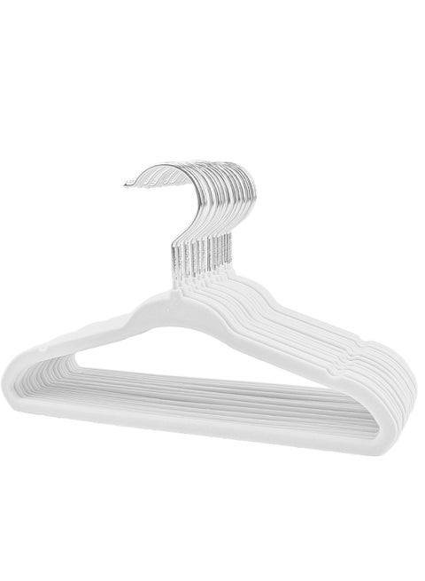 20 Piece Kid Velvet Hangers - Nursery Clothes Hangers Non Slip Toddler Hangers, 360 Degree Swivel Hook, White 16.99x28cm
