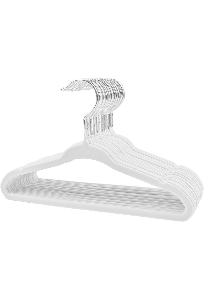 Noon East 20 Piece Kid Velvet Hangers - Nursery Clothes Hangers Non Slip Toddler Hangers, 360 Degree Swivel Hook, White 16.99x28cm - Image 1