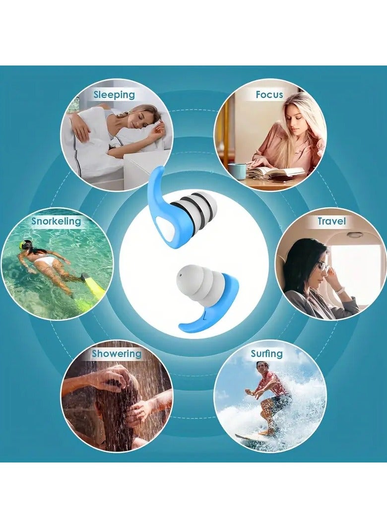 Goolsky زوج واحد من سدادات الأذن السيليكونية المريحة للنوم والعمل والسباحة والسفر - متينة وناعمة - Image 3