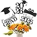 Cyunda Graduation Decorations 2026 20 PCS Sparkling Black DoubleSided Centerpiece Sticks for Tables Class of 2026 Table Toppers and Party Supplies - Image 3