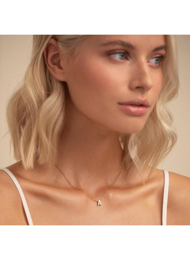 Julia Store Dainty Initial Necklaces for Women 18K Gold Plated Stainless Steel Trendy Letter Necklace Personalized Initial Love Pendant Necklace Tiny Letter Name Necklaces Gift for Teen Girls - Letter (R) - Image 4