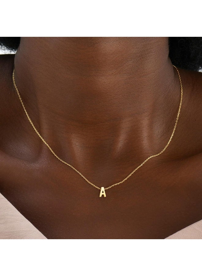 Julia Store Dainty Initial Necklaces for Women 18K Gold Plated Stainless Steel Trendy Letter Necklace Personalized Initial Love Pendant Necklace Tiny Letter Name Necklaces Gift for Teen Girls - Letter (R) - Image 5