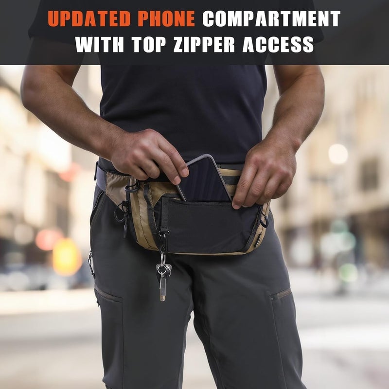 واتاغو VOTAGOO حقيبة خصر تكتيكية، حقيبة خصر للحمل المخفي حزام خصر قابل للتعديل حقيبة خصر تكتيكية حقيبة الورك اليومية للرجال للسفر والأنشطة الخارجية والجري - Image 5