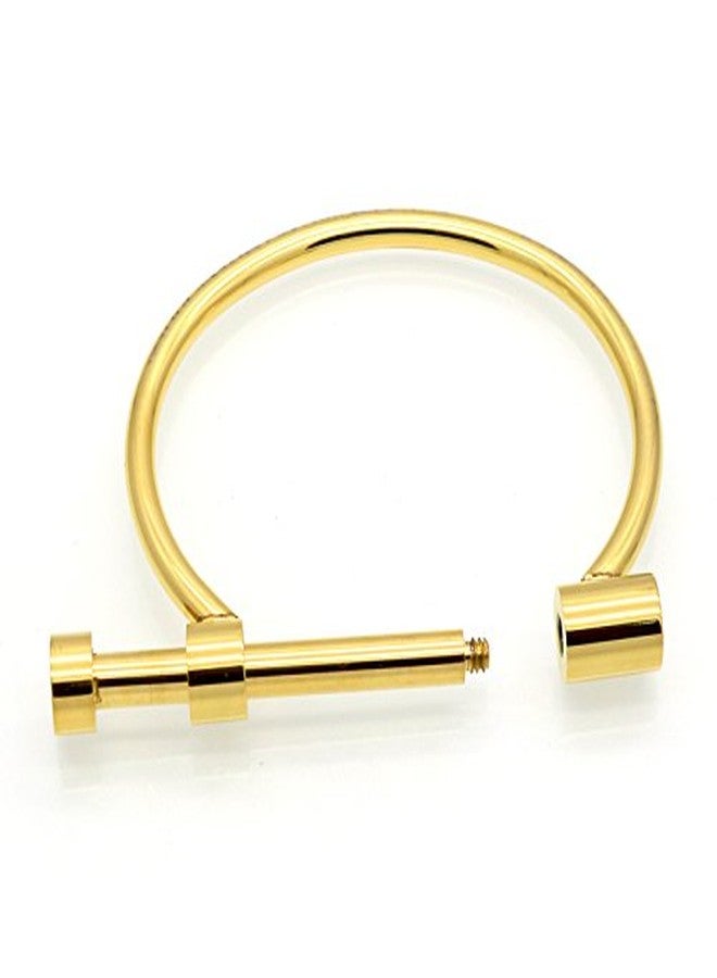 ALoveSoul 2 Pcs Screw Bracelet Stainless Steel Bar Cuff Bangle Set(Silver,Gold) - Image 4