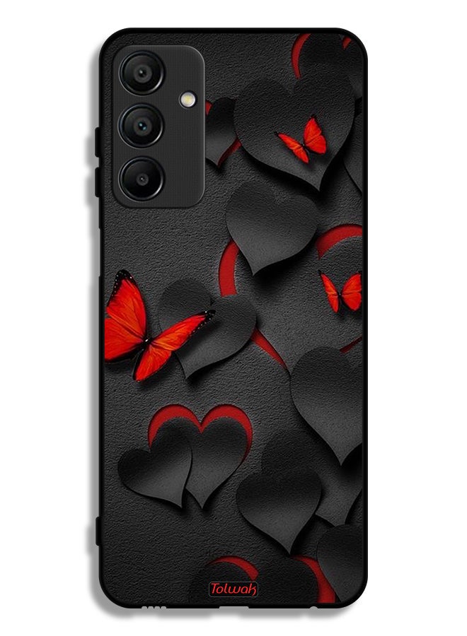 Tolwak Samsung Galaxy A15 4G Protective Case Cover Hearts And Butterflies Pattern - Image 1