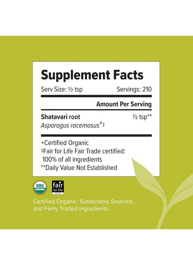 Banyan Botanicals Banyan Botanicals Organic Shatavari Powder - Asparagus racemosus - Ayurvedic Herb for Vata & Pitta, Balanced Female Hormones, Energy, Vitality & More* - 1lb. - Non-GMO Sustainably Sourced Vegan FFL  - Image 3