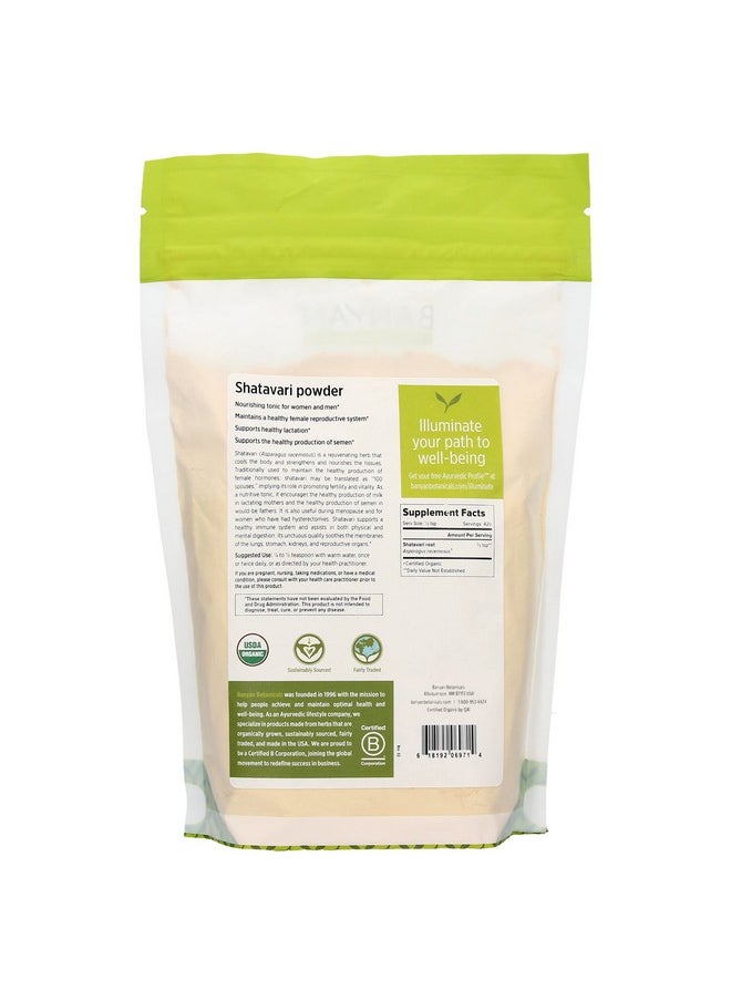 Banyan Botanicals Banyan Botanicals Organic Shatavari Powder - Asparagus racemosus - Ayurvedic Herb for Vata & Pitta, Balanced Female Hormones, Energy, Vitality & More* - 1lb. - Non-GMO Sustainably Sourced Vegan FFL  - Image 2