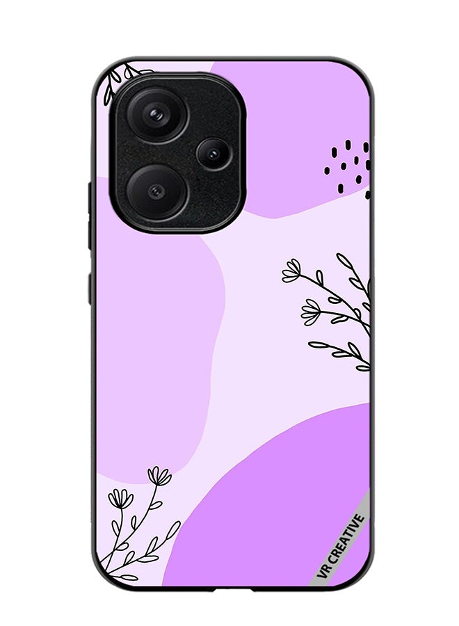VR CREATIVE Protective Case Cover For Xiaomi Redmi 13C 5G Purple Flower Design Multicolour - Image 1