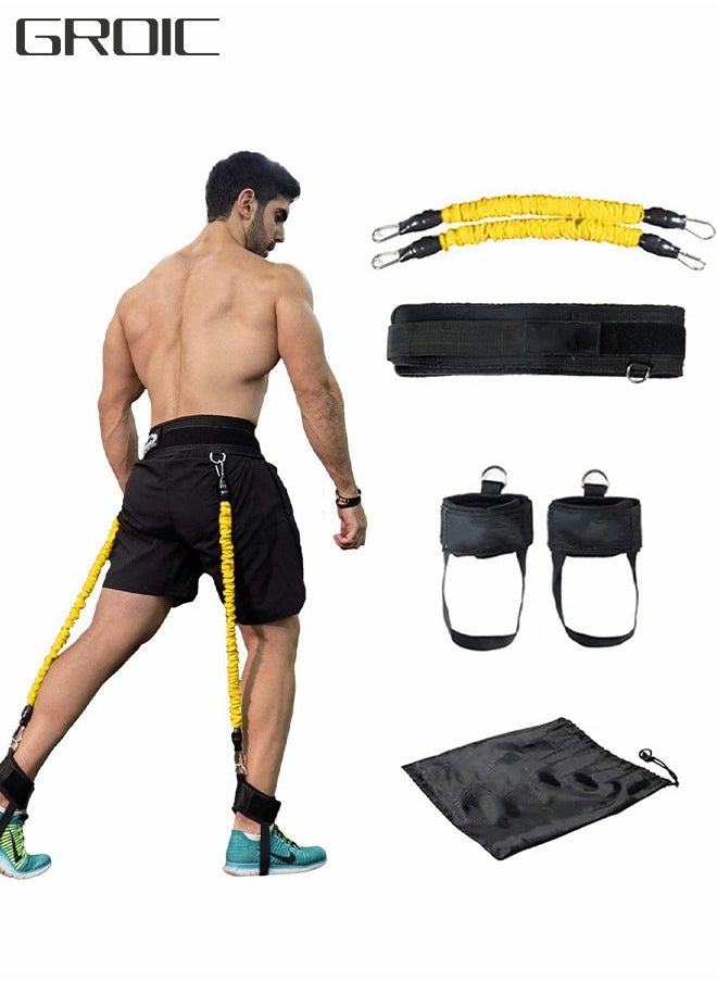 GROIC Vertical Jump Trainer, Jumping Force Training Bouncing Pull Rope, Professional Leg Muscle Strength Resistance Bands Set for Basketball Triple Jump Football Volleyball Fitness Equipment  - Image 1