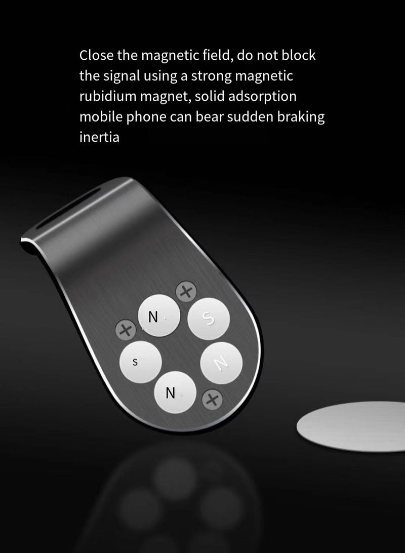 Golden, Car Phone Holder, Air Outlet Rotating Magnetic Phone Holder, Safer Phone Holder - Image 2