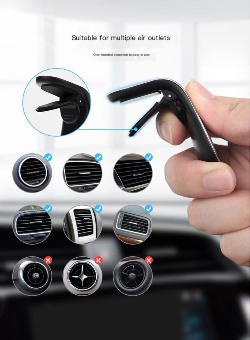 Golden, Car Phone Holder, Air Outlet Rotating Magnetic Phone Holder, Safer Phone Holder - Image 4