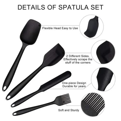 Flavoma Flavoma Silicone Spatula for Kitchen Set of 6 Non Stick Premium Spatulas Baking Tools Stainless Steel Core Scratch Free Heat Resistant FoodGrade BPAFree HeatResistant 40C to 230C - Image 2