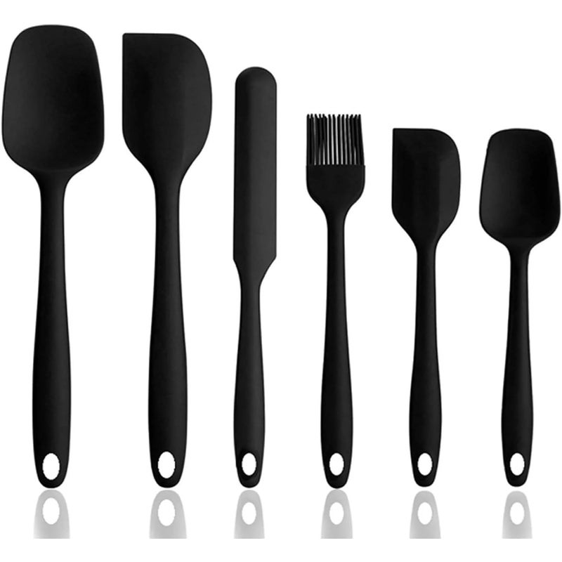 Flavoma Flavoma Silicone Spatula for Kitchen Set of 6 Non Stick Premium Spatulas Baking Tools Stainless Steel Core Scratch Free Heat Resistant FoodGrade BPAFree HeatResistant 40C to 230C - Image 1