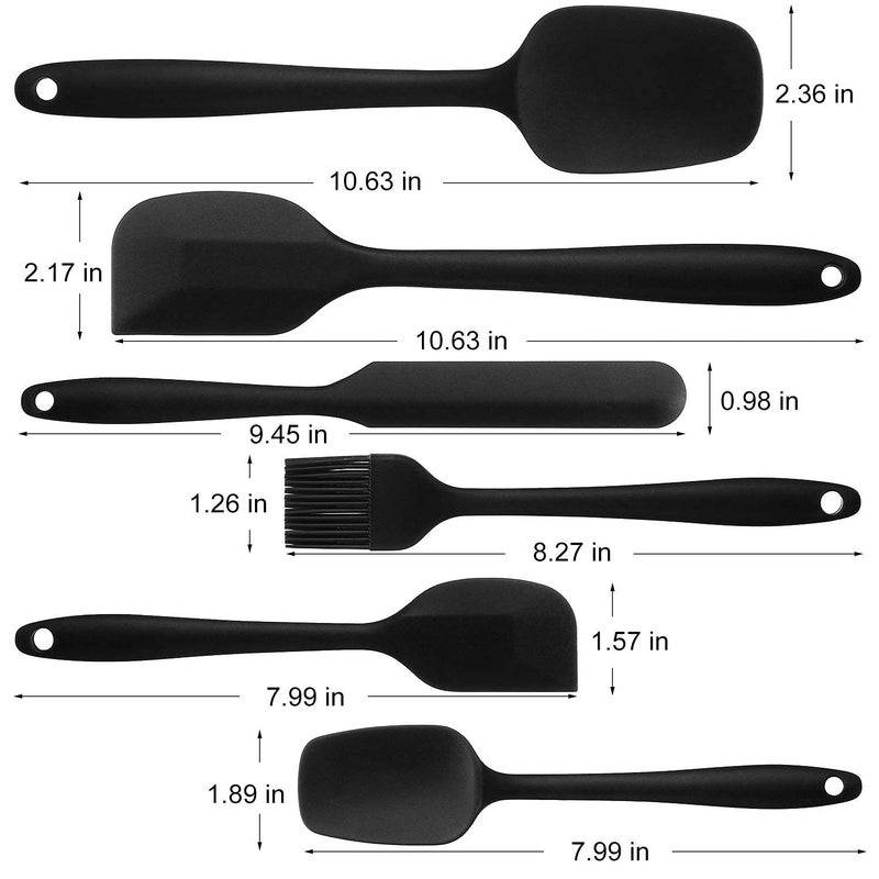 Flavoma Flavoma Silicone Spatula for Kitchen Set of 6 Non Stick Premium Spatulas Baking Tools Stainless Steel Core Scratch Free Heat Resistant FoodGrade BPAFree HeatResistant 40C to 230C - Image 3