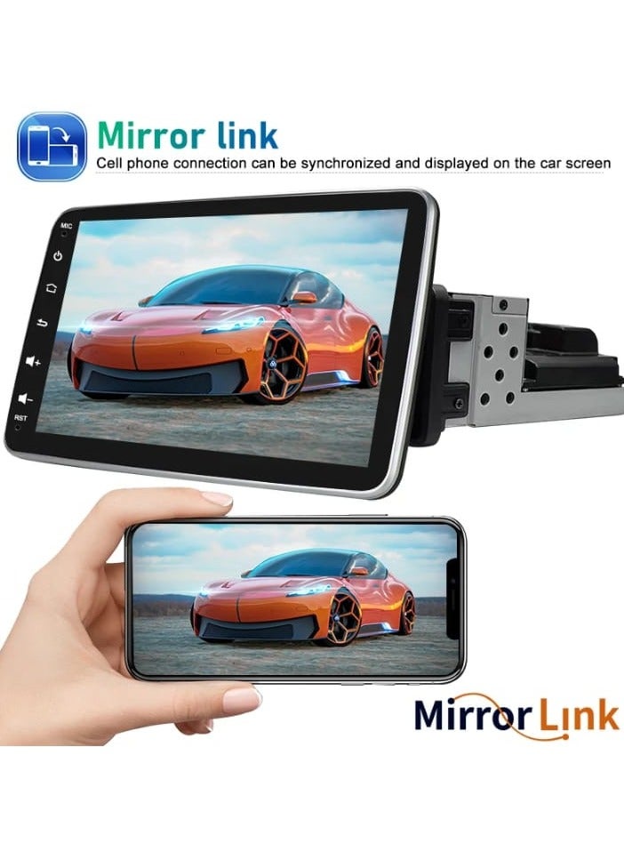 Generic 360 Adjustable Screen 9 Inch 1 Din Car Video Universal Car Radio Stereo Wi-Fi GPS Navigation FM Bluetooth Android Car Player, Mirror-link, USB Port, HD Display, with Reverse Camera  - Image 2