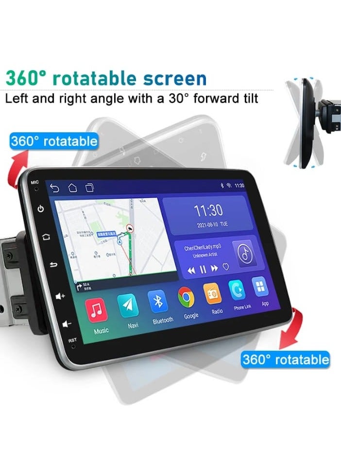 Generic 360 Adjustable Screen 9 Inch 1 Din Car Video Universal Car Radio Stereo Wi-Fi GPS Navigation FM Bluetooth Android Car Player, Mirror-link, USB Port, HD Display, with Reverse Camera  - Image 4