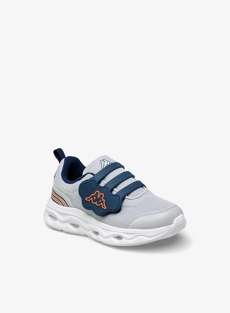 Kappa Low Top Sneakers With Hook & Loop Closure, Light-Up
