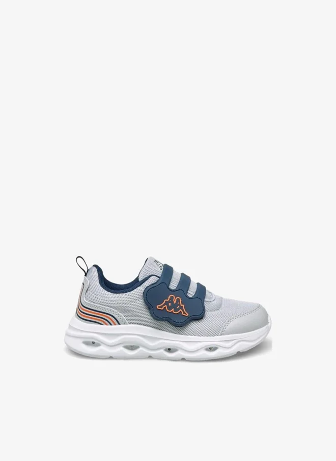 Kappa Low Top Sneakers With Hook & Loop Closure, Light-Up