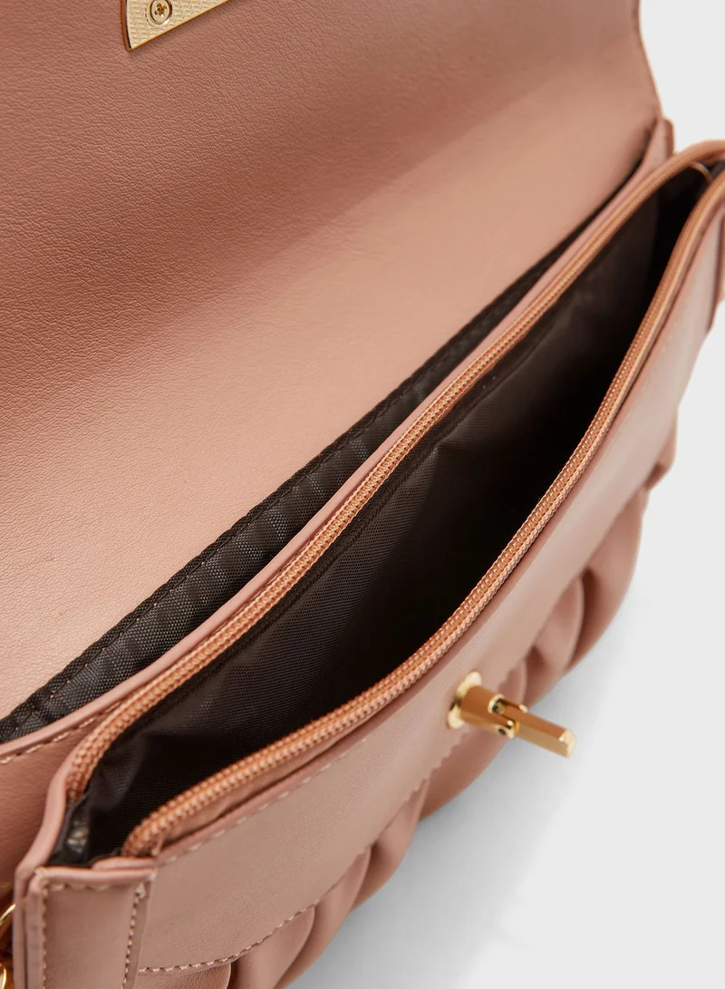 ELLA Rouched Clutch Bag with Clasp