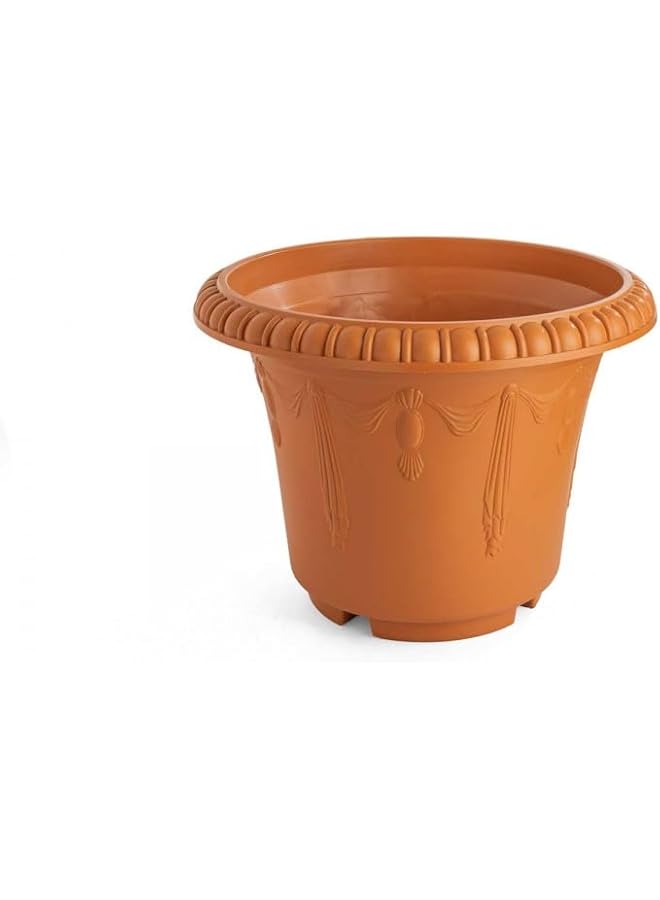 SGC Cosmoplast Plastic Round Flowerpot D50Xh37Cm Brown Color - Image 1