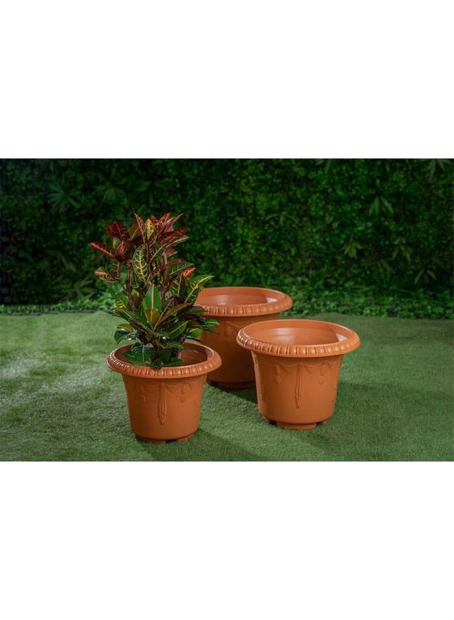 SGC Cosmoplast Plastic Round Flowerpot D50Xh37Cm Brown Color - Image 4
